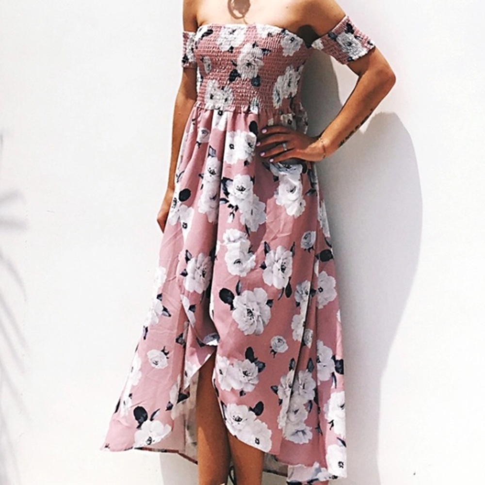 Mauve Floral Dress - Picture 3 of 7